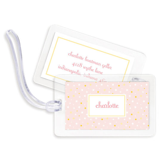 Pink Twinkle Stars Luggage Tags